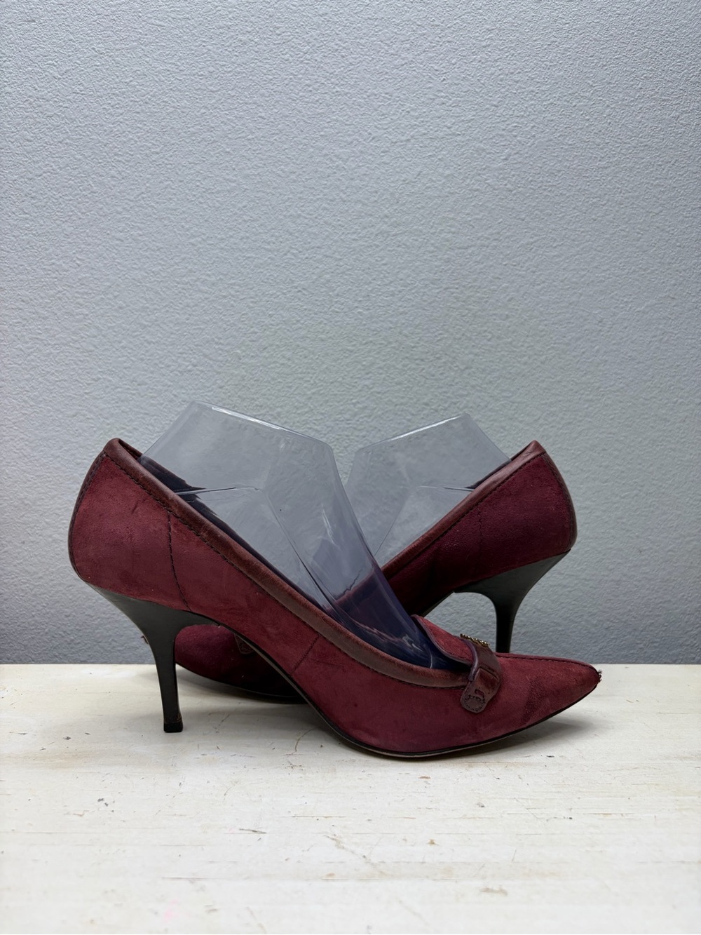 Tory Burch maroon Suede Eliza Pointed Loafer Pumps Size 9.5 - Picture 2 of 8